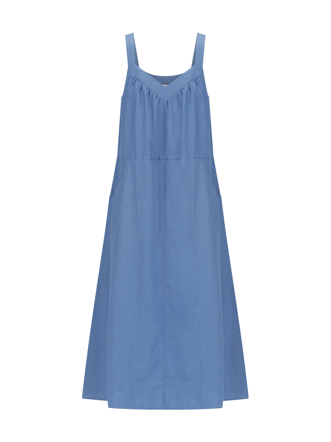Blue linen dress