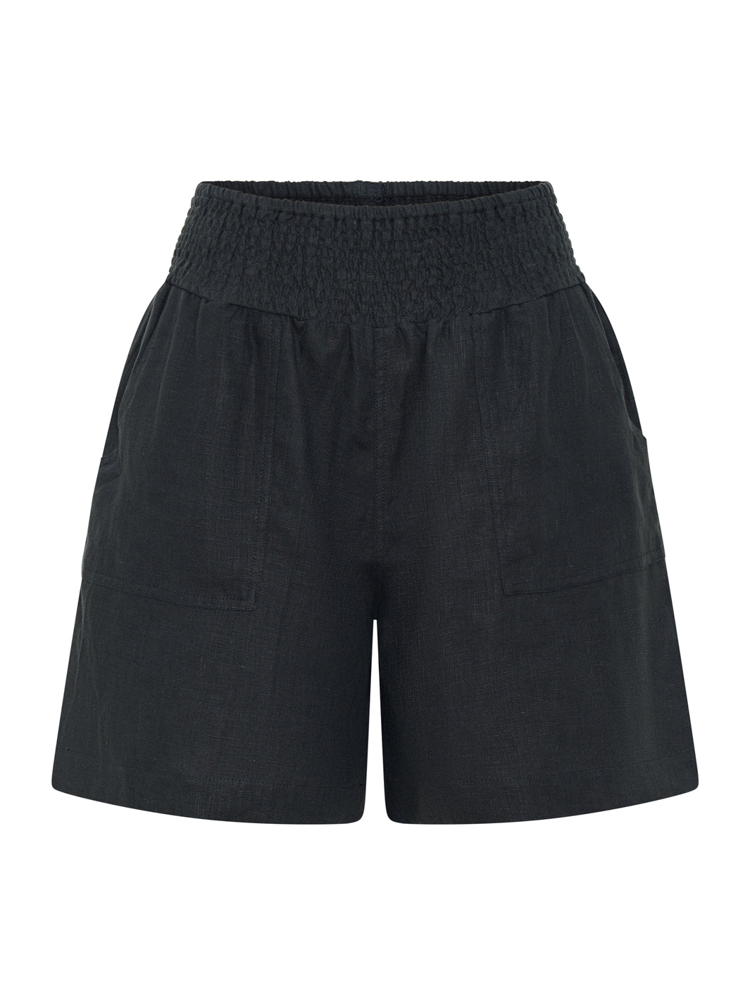 Black shorts on a white background