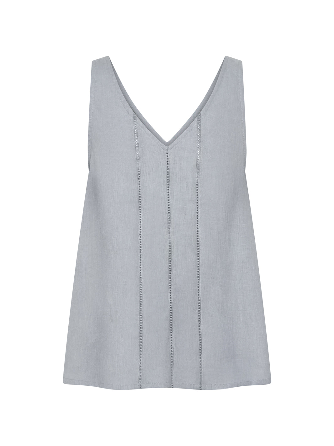 Giana Linen Top Slate Blue