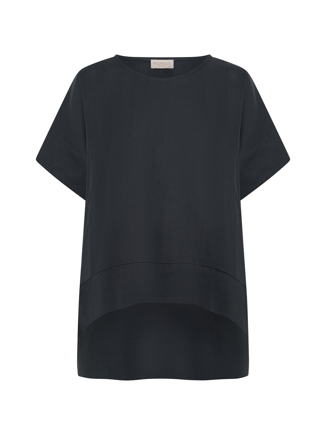 Black t-shirt on a white background