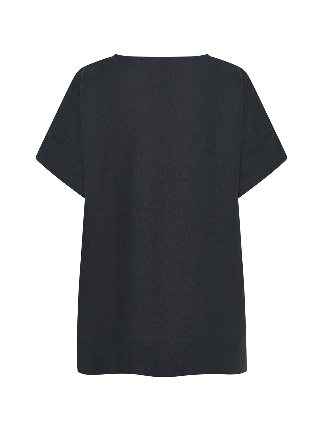 Costa French Linen and Cotton Top Charcoal