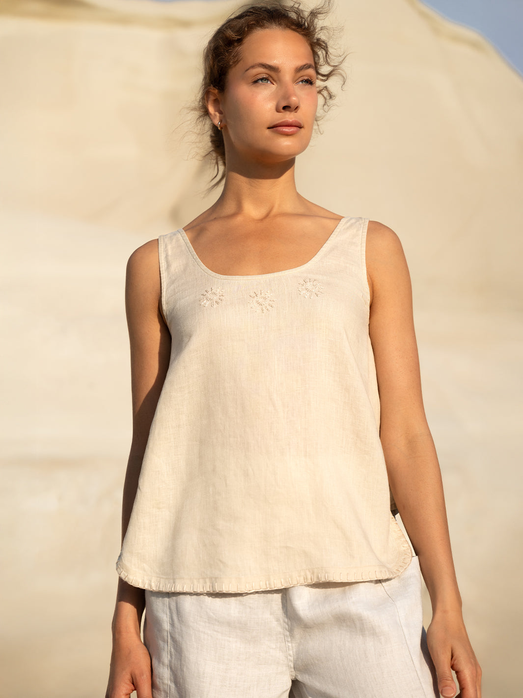Evia Linen Top Stone