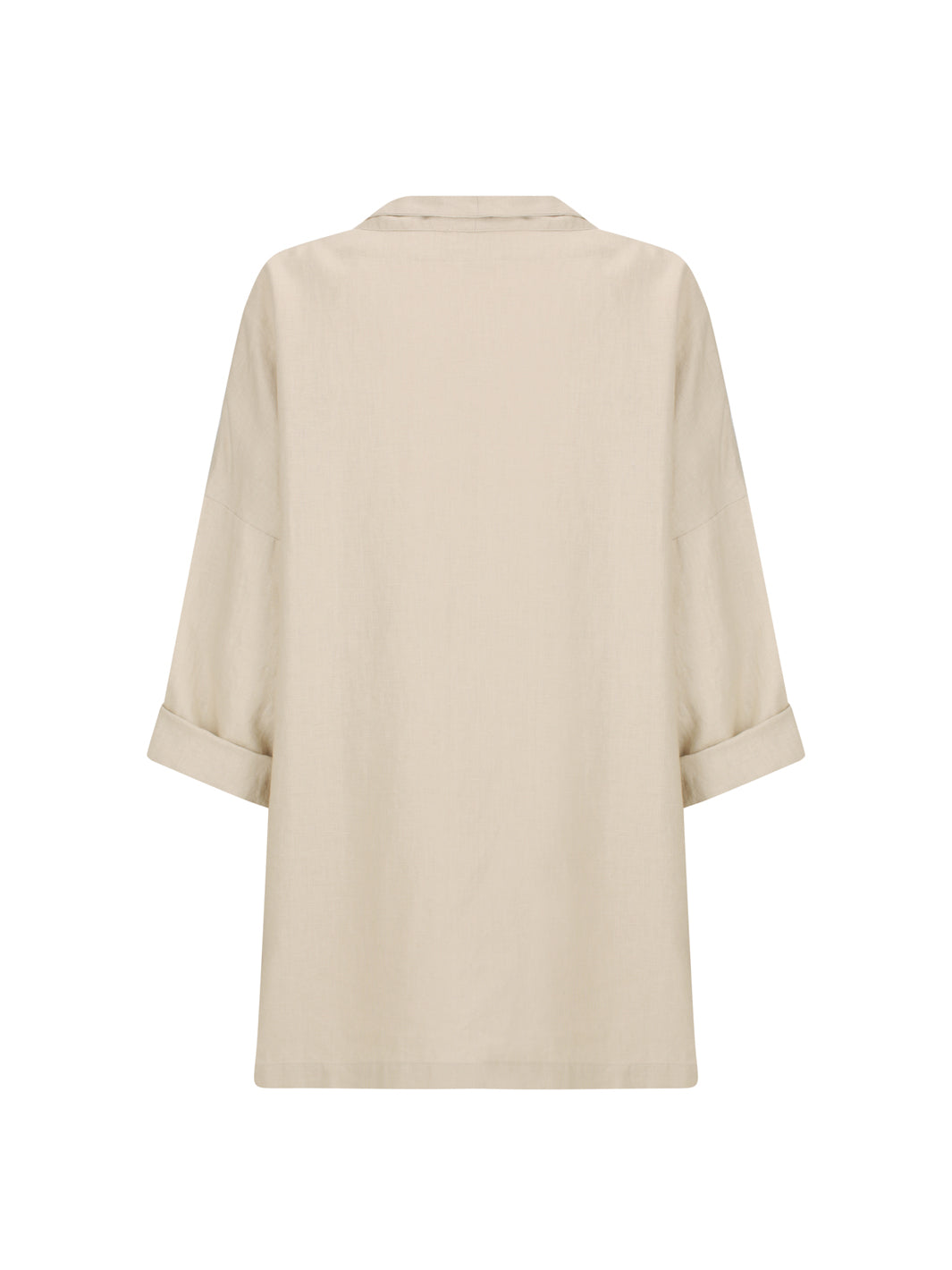 Beige linen jacket.