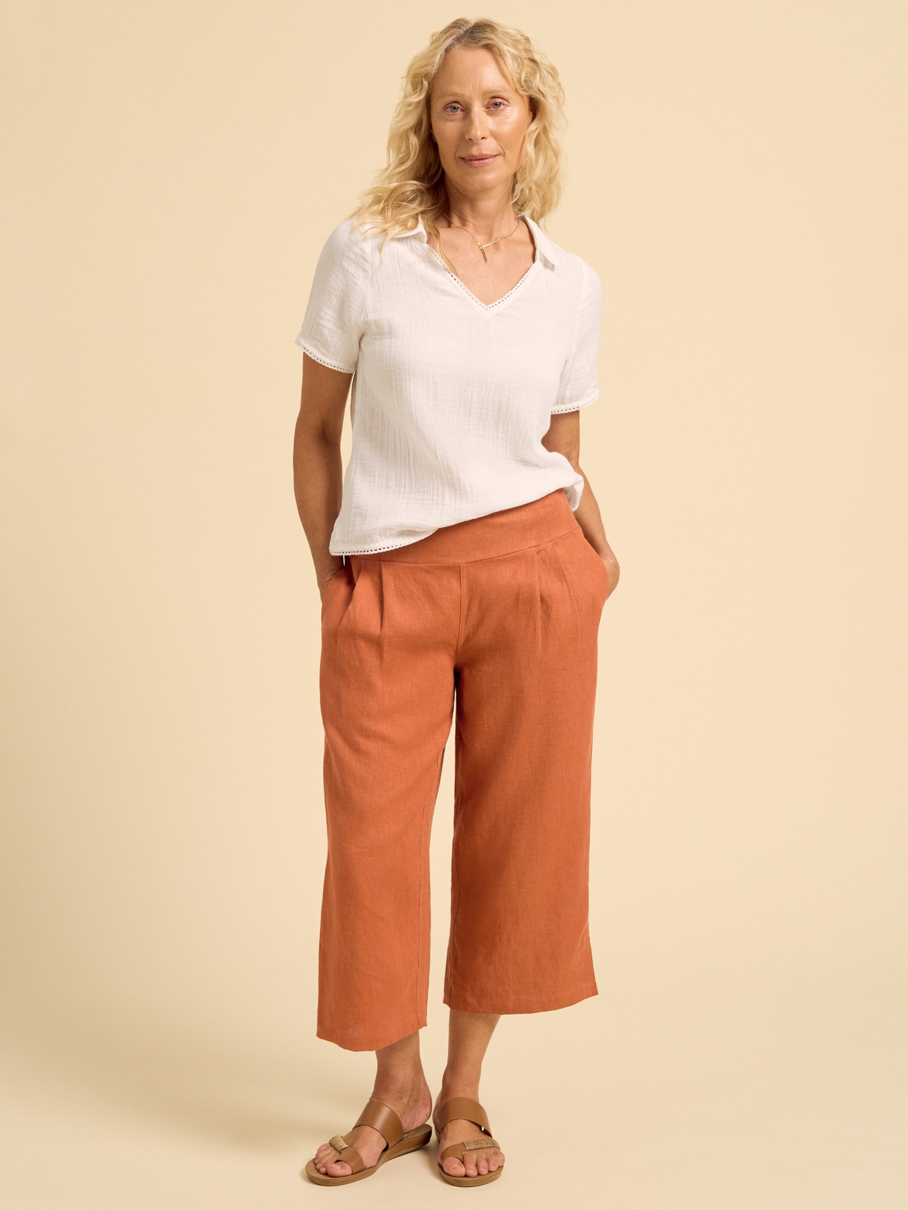 Latina Linen Pants Rust