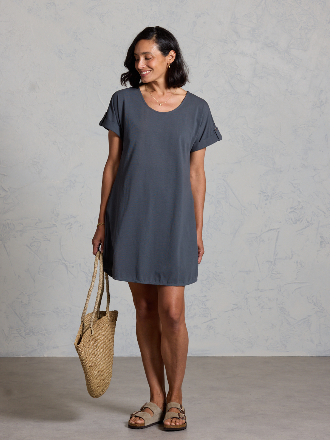 Mariner Cotton Dress Charcoal