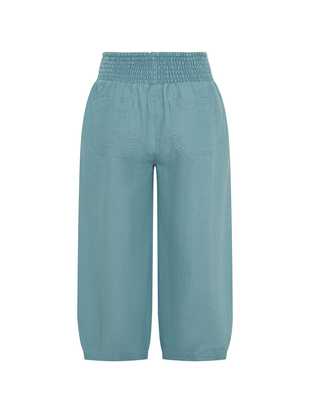 Teal pants on a white background