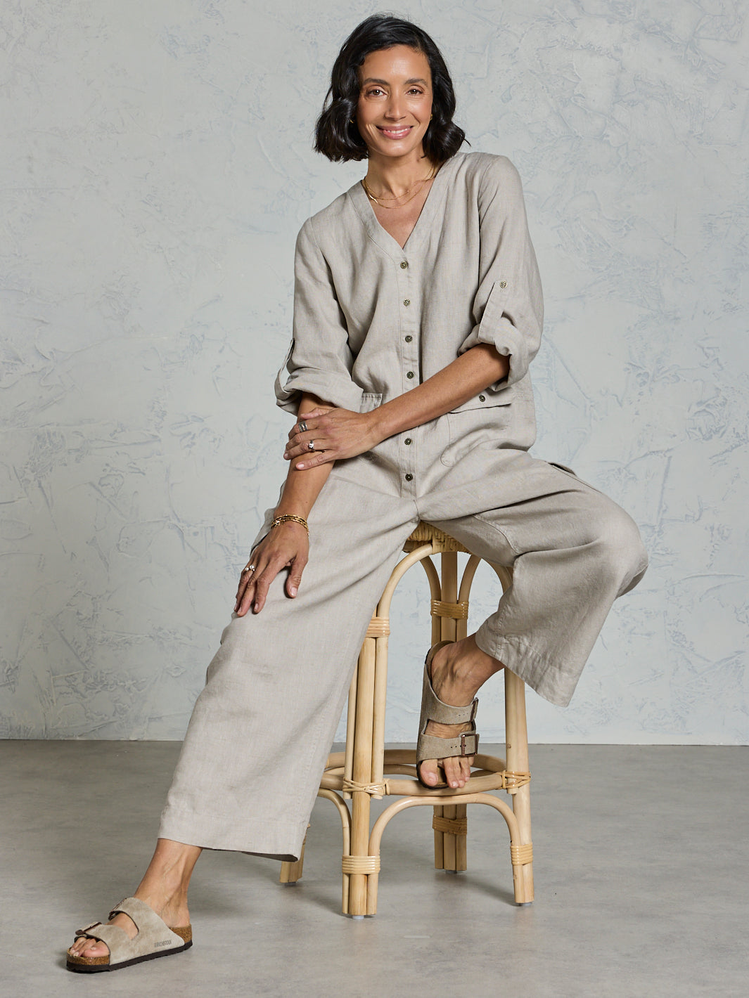 Mara Linen Jumpsuit Flax