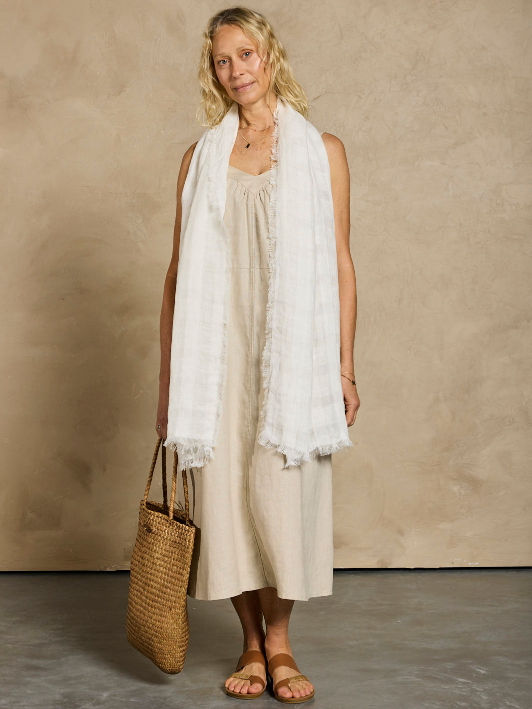 Sofi Linen Scarf Coconut