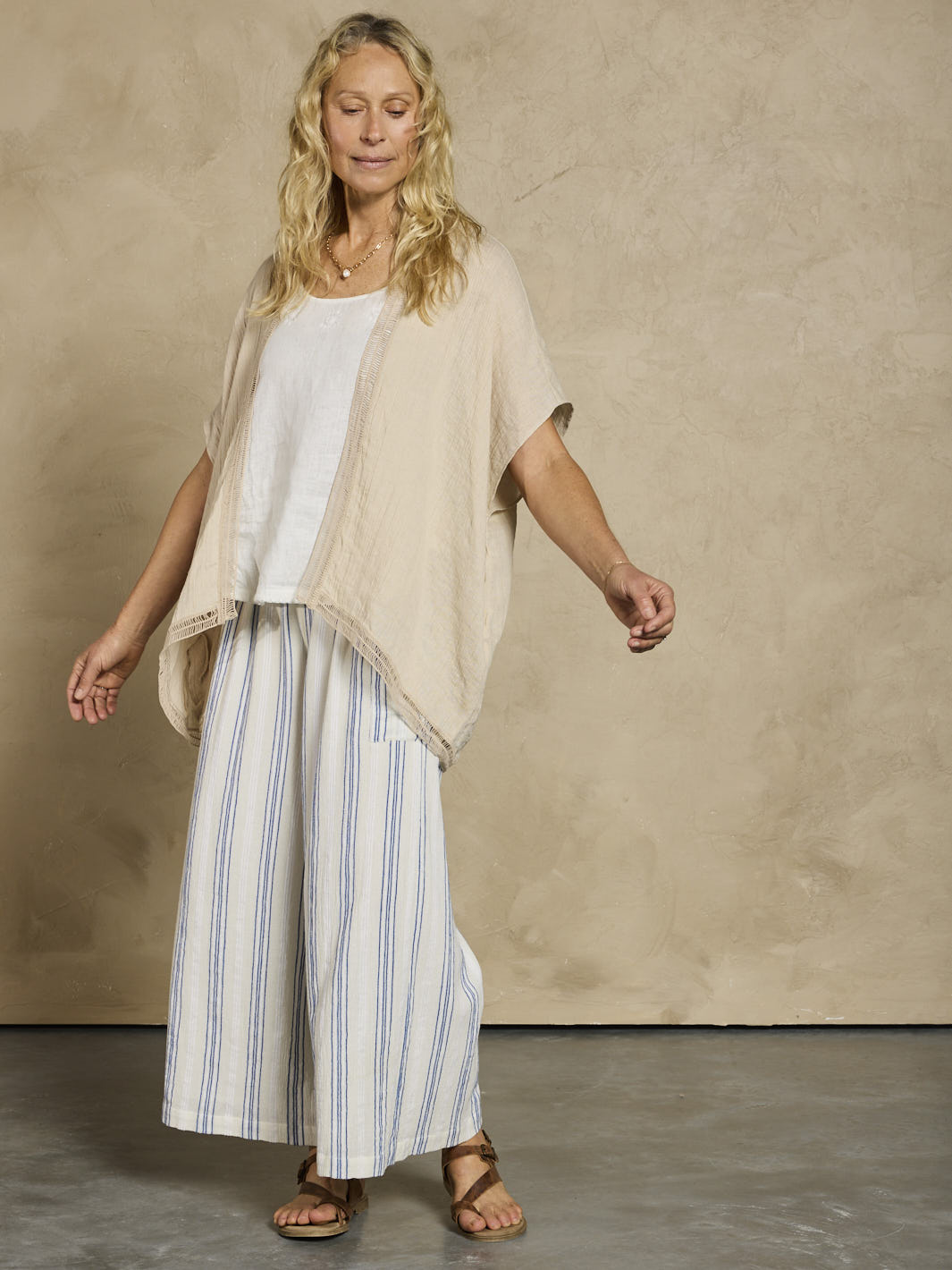 Rhea Linen Kimono Stone