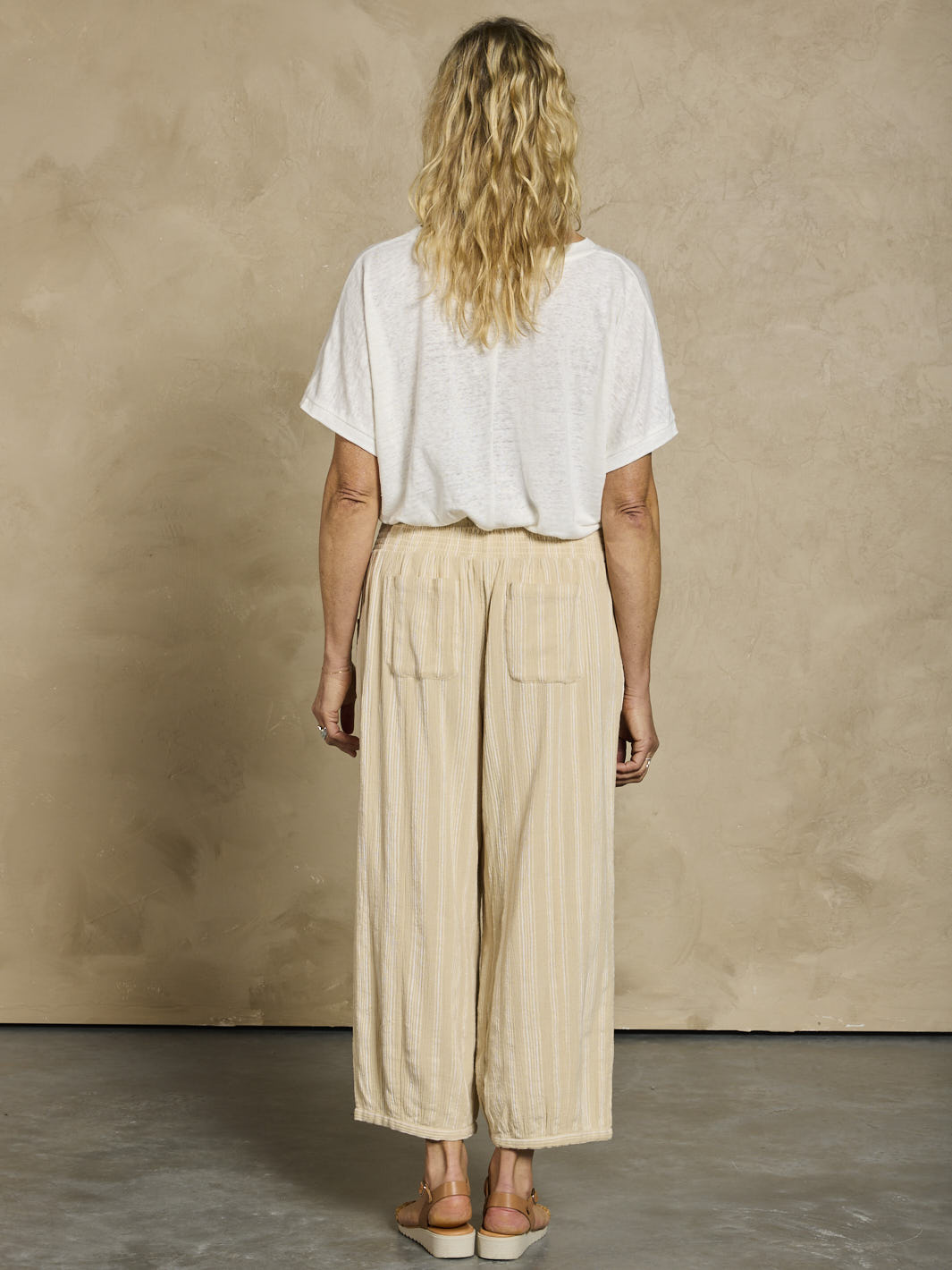 Sadhu Cotton Pants Sand Stripe