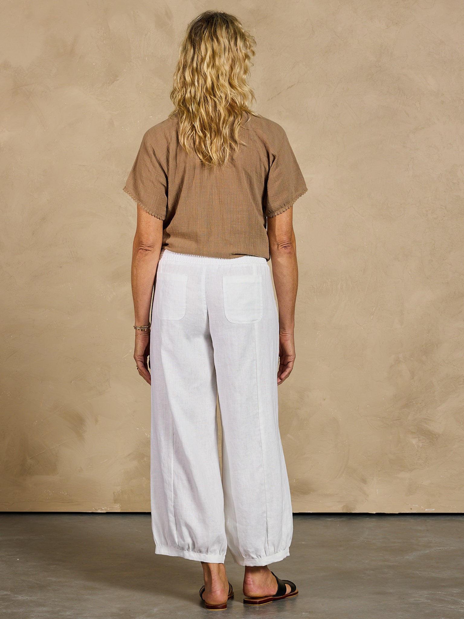 Sadhu French Linen Pants White