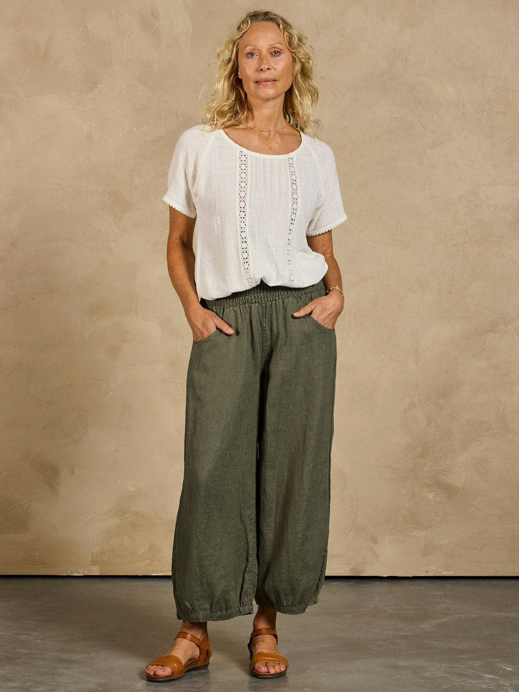 Sadhu French Linen Pants Olive