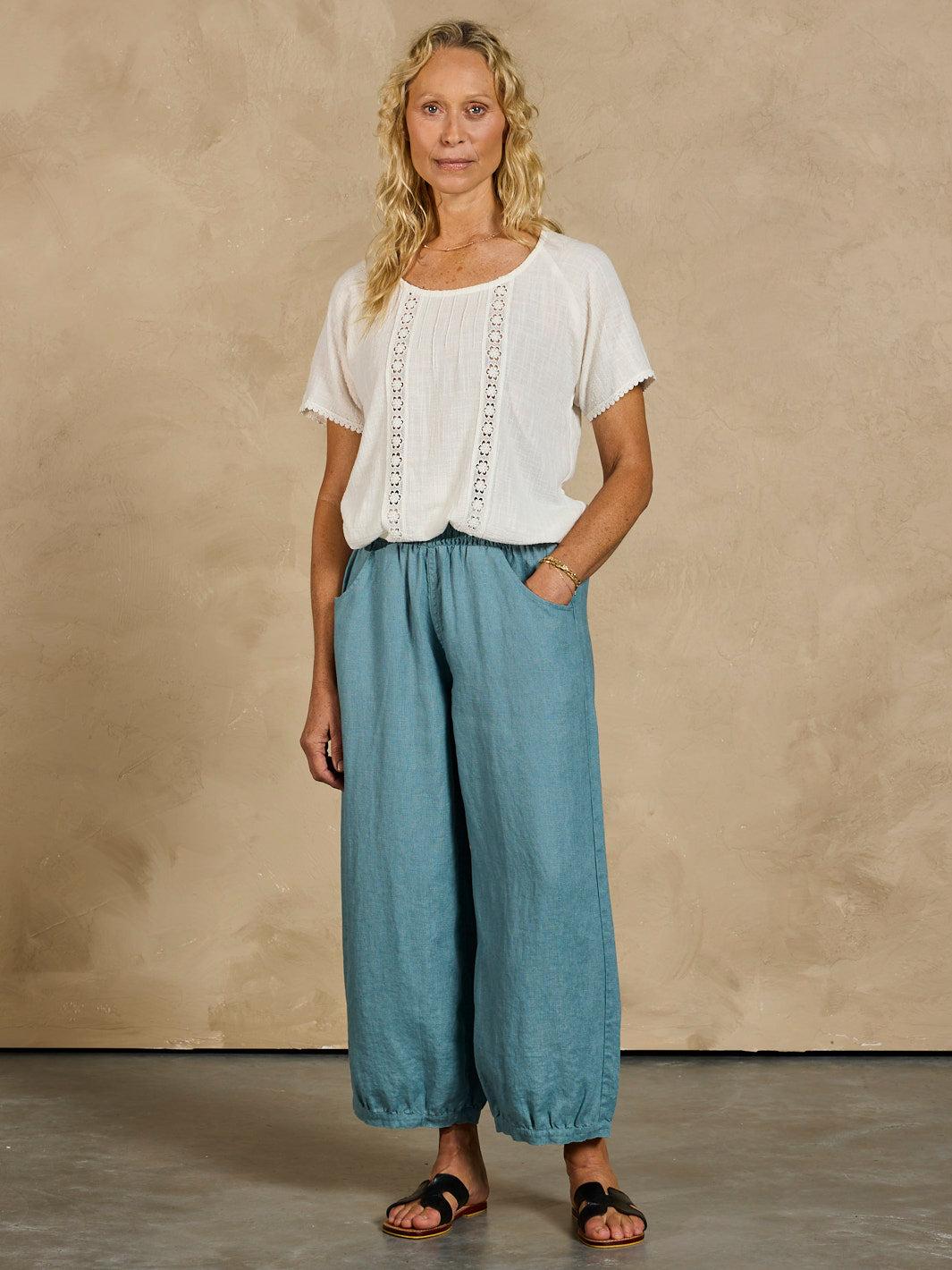Sadhu French Linen Pants Tahiti Blue