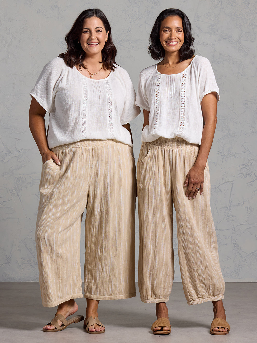 Sadhu Cotton Pants Sand Stripe