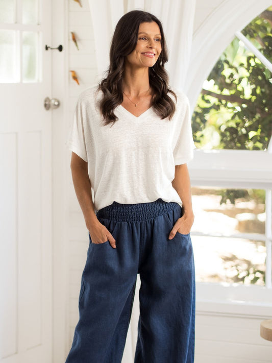 Sadhu French Linen Pants Navy