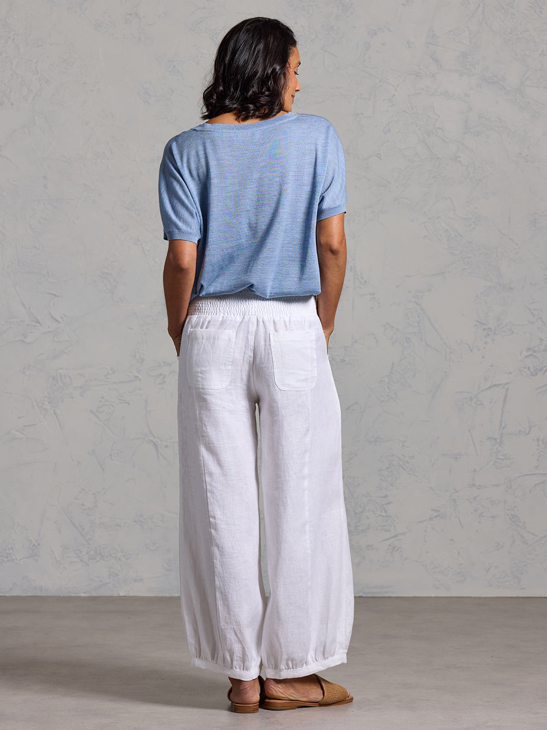 Sadhu French Linen Pants White