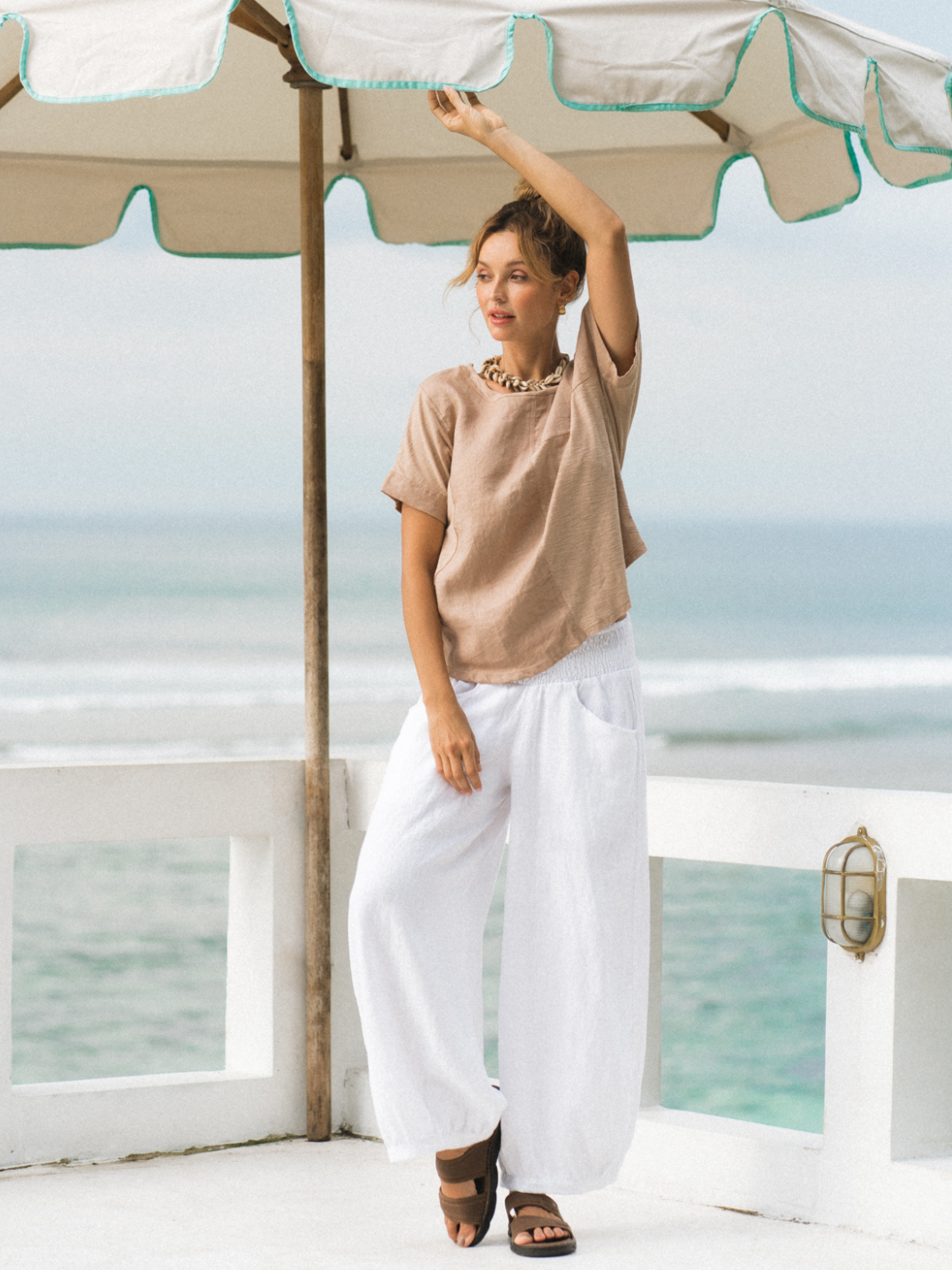 Sadhu French Linen Pants White