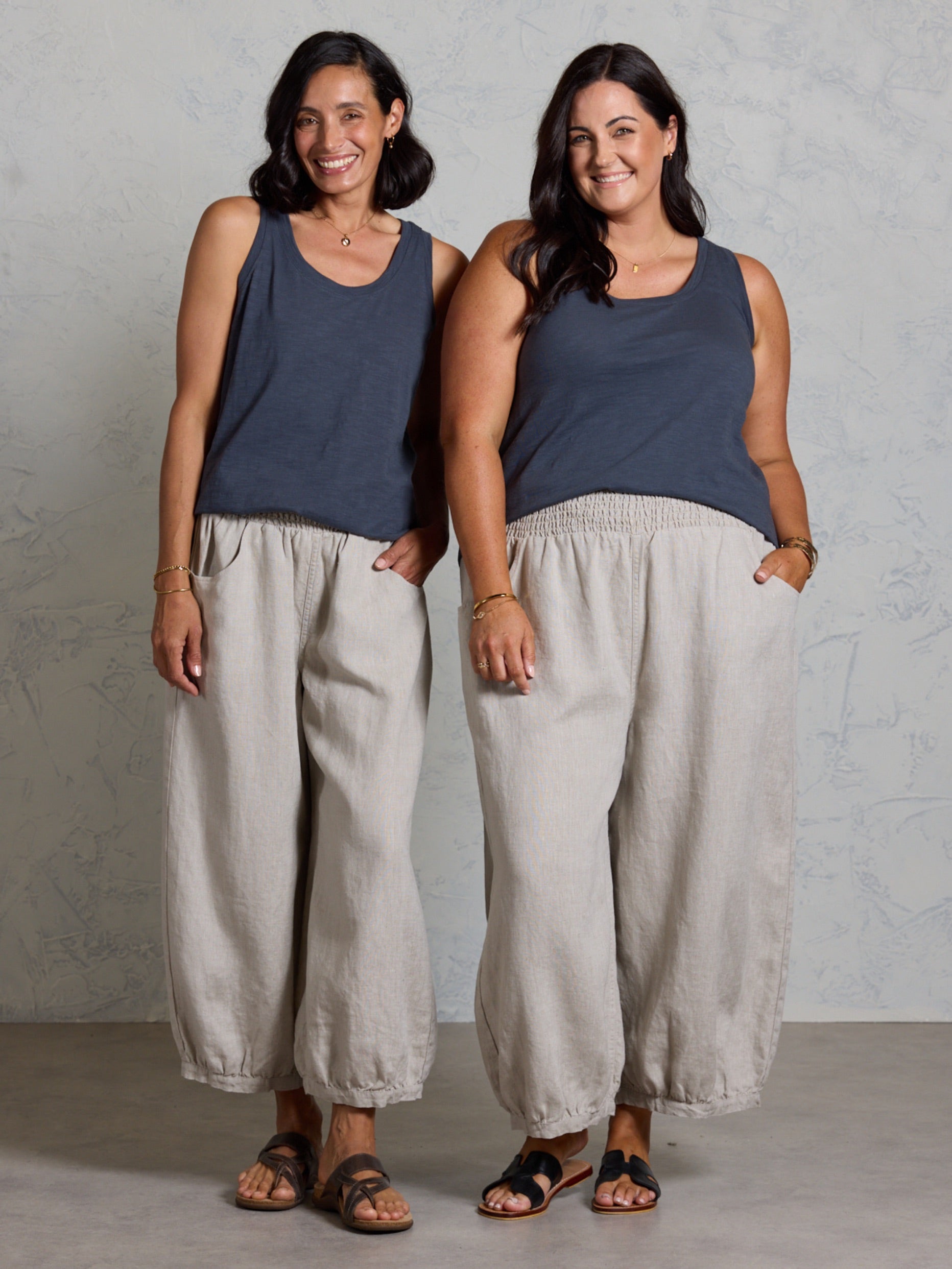 Yarra Cotton Tank Top Charcoal