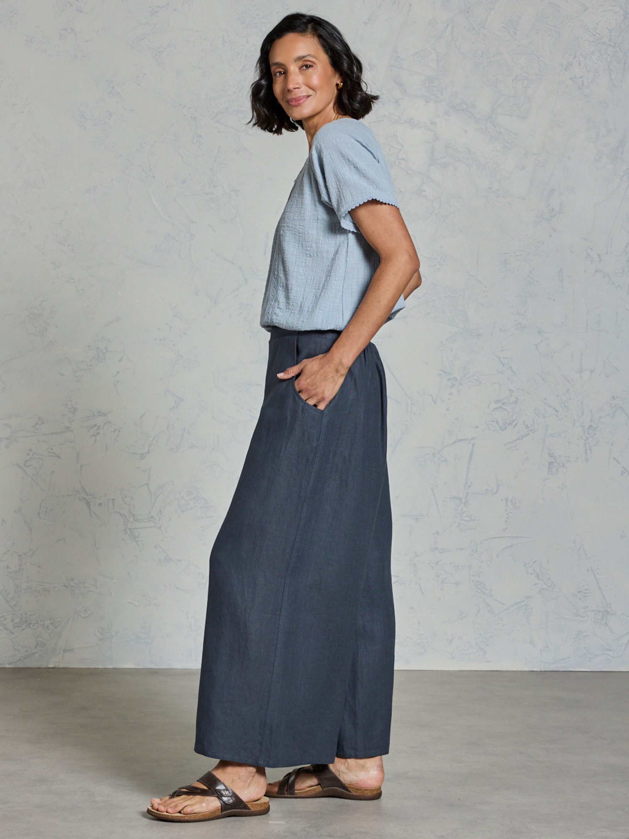 Portillo Linen Pants Charcoal