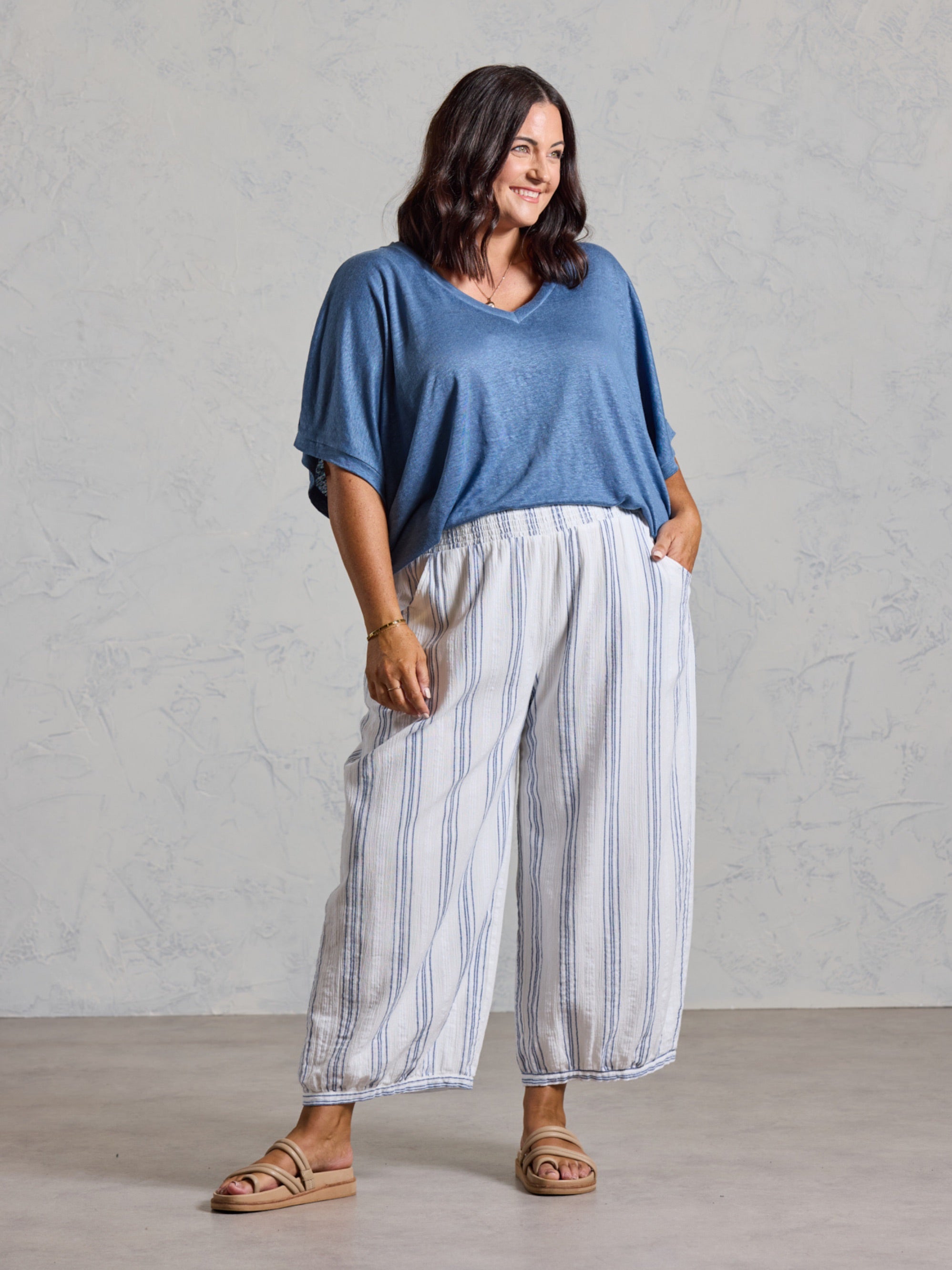 Sadhu Cotton Pants Azure Stripe