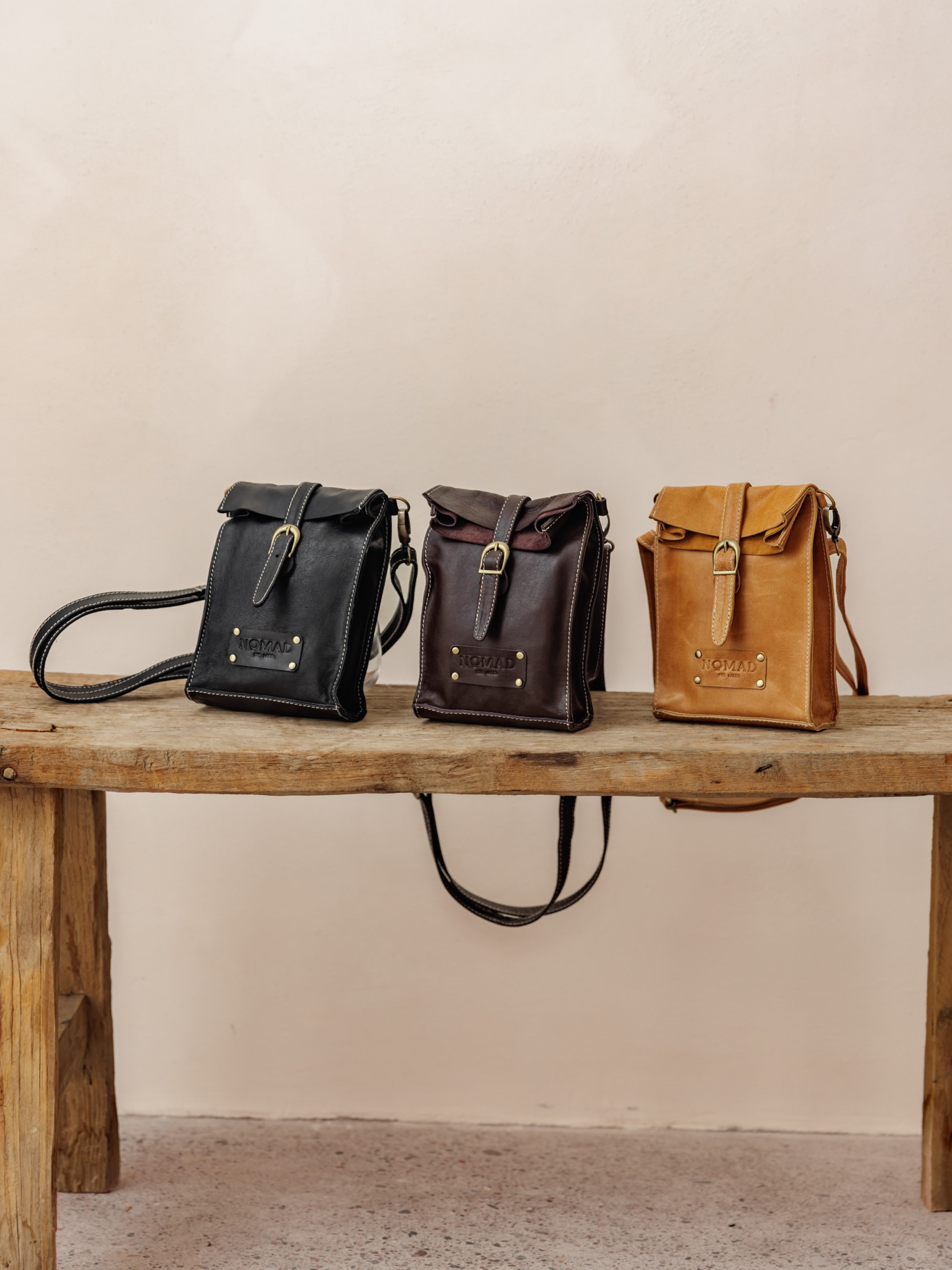 Image features Flinders Leather Pouch in Tan, Cuban & Black