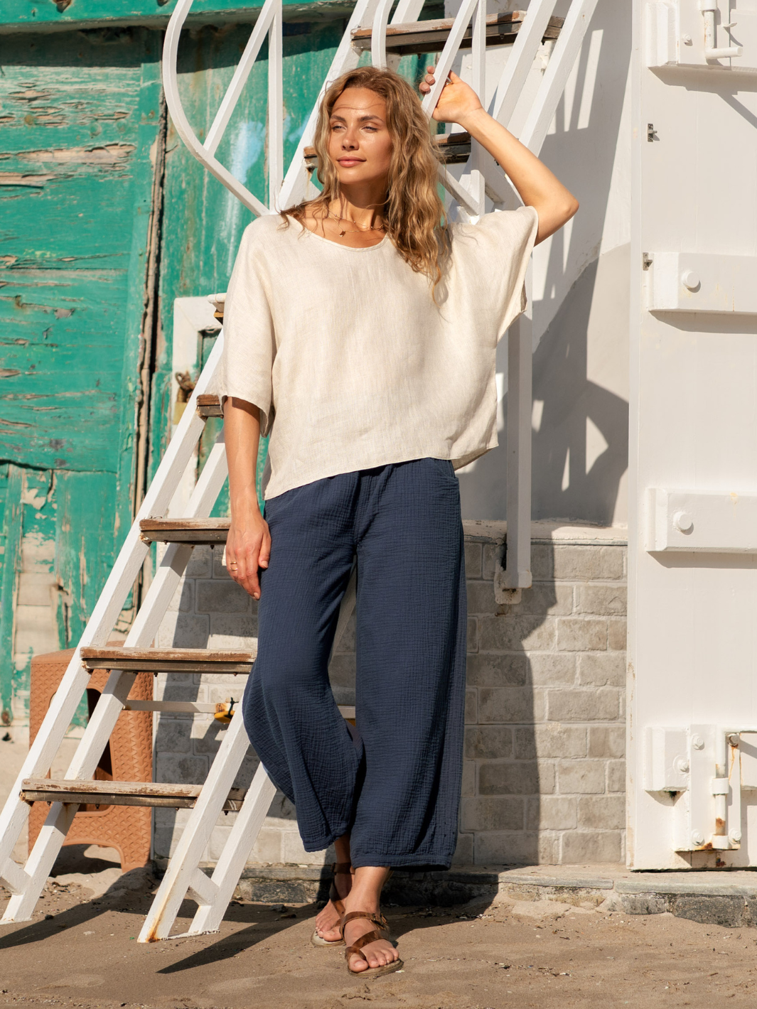 Selene Linen Top Stone