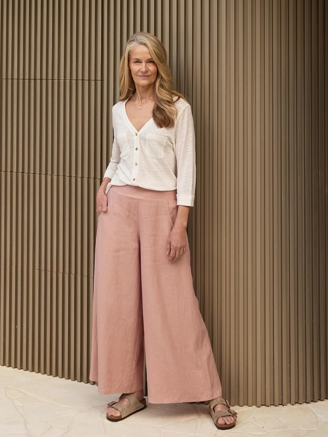 Marlee Linen Jersey Top Coconut