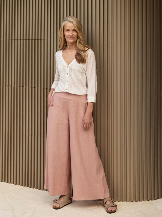 Marlee Linen Jersey Top Coconut