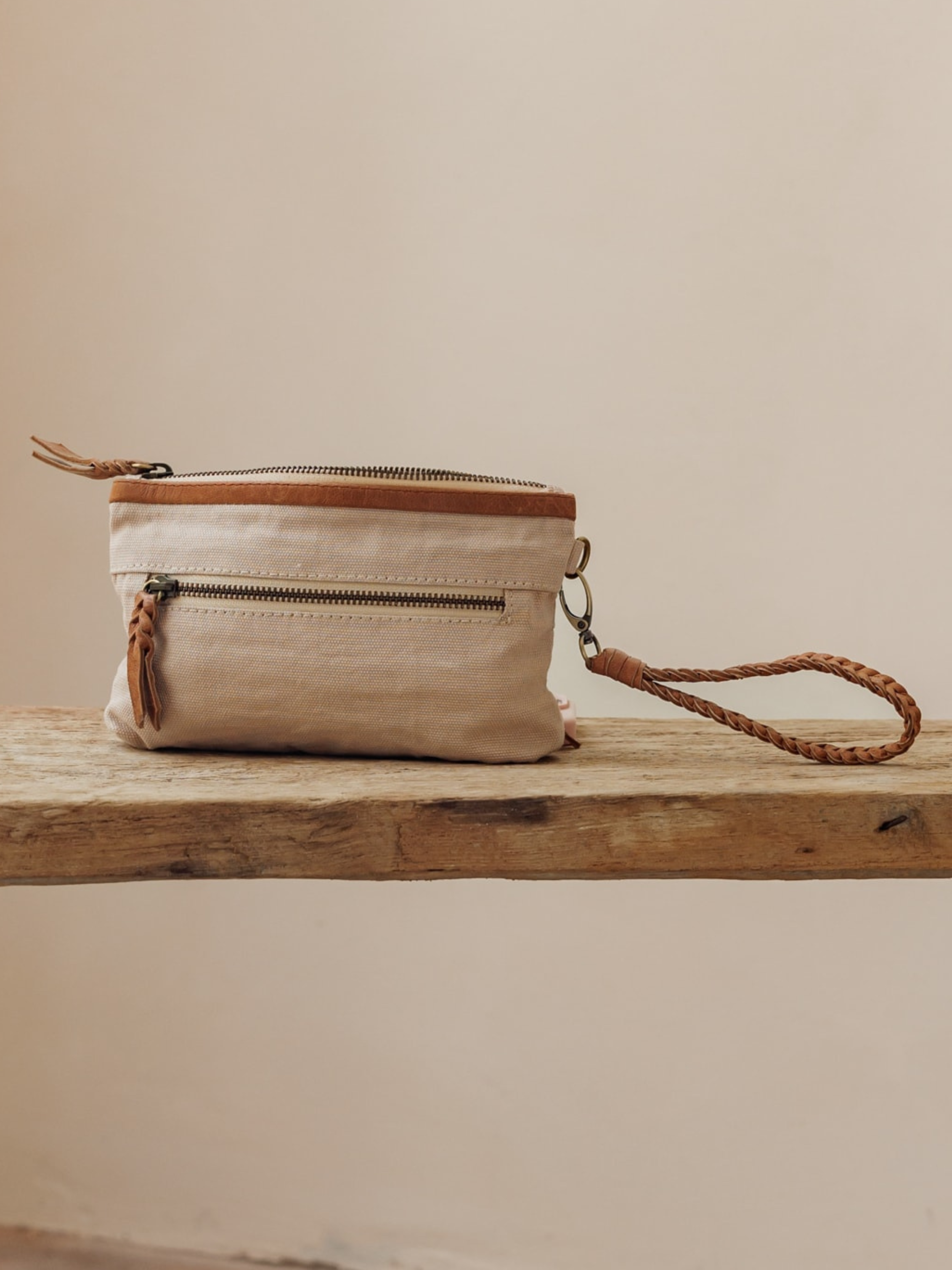 Image features Avalon Canvas Clutch in Tea Rose