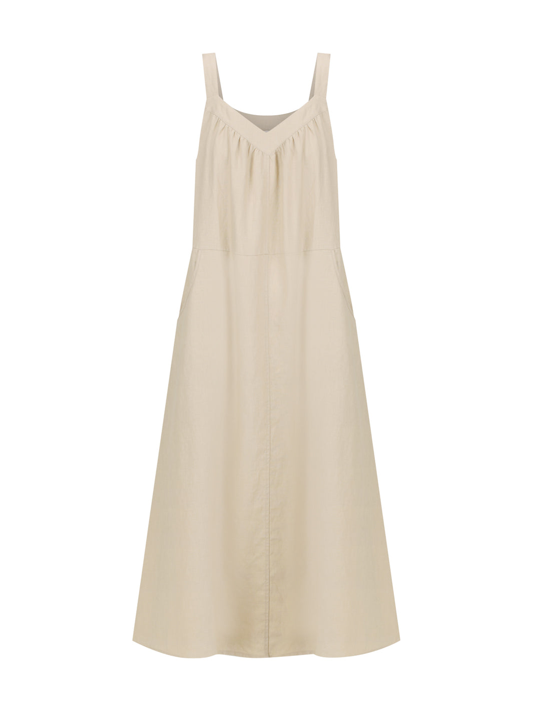 Beige linen dress 