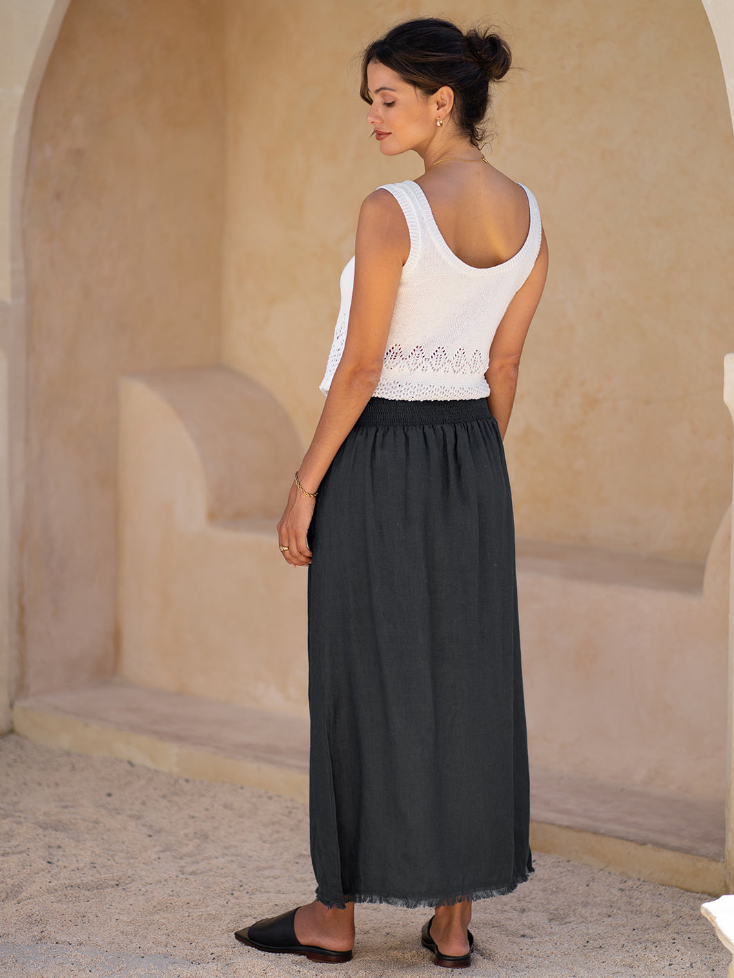 Aurora French Linen Skirt Cinnamon main image 1