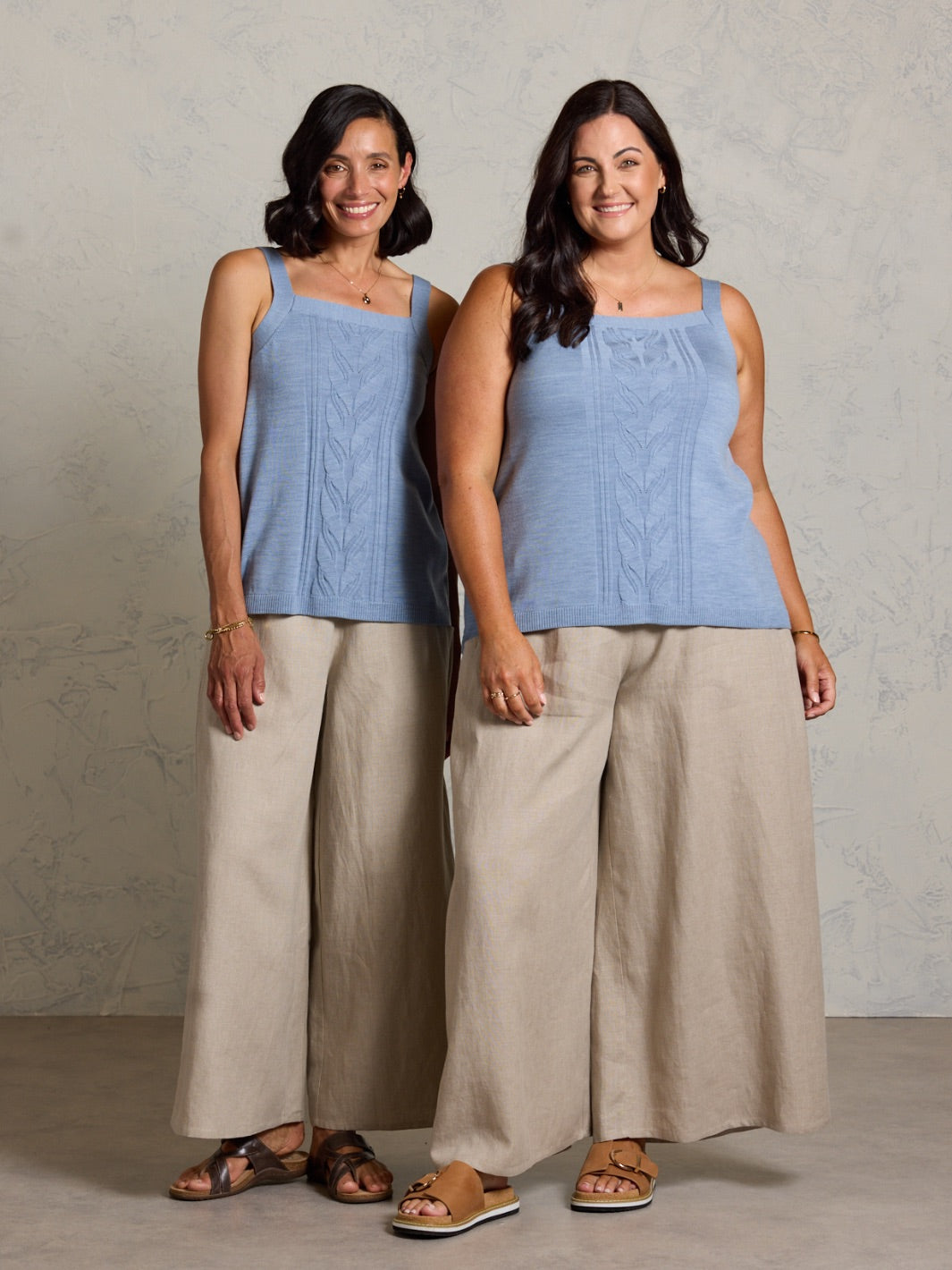 Adrift Merino Wool Knit Top Sea Blue