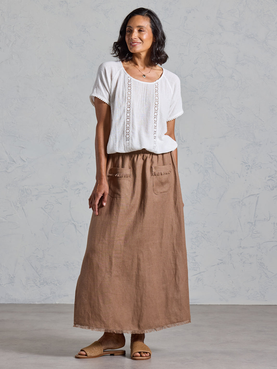 【1940s】Vintage French Linen Skirt フランス製 Aurora French Linen Skirt Cinnamon | Linen Skirt – Nomad the Label
