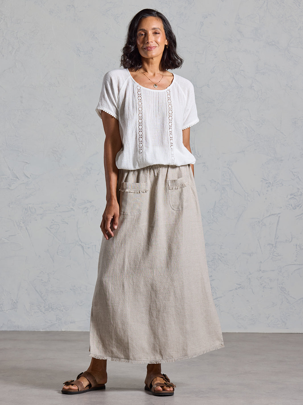 【1940s】Vintage French Linen Skirt フランス製 Aurora French Linen Skirt Flax | Linen Skirt – Nomad the Label