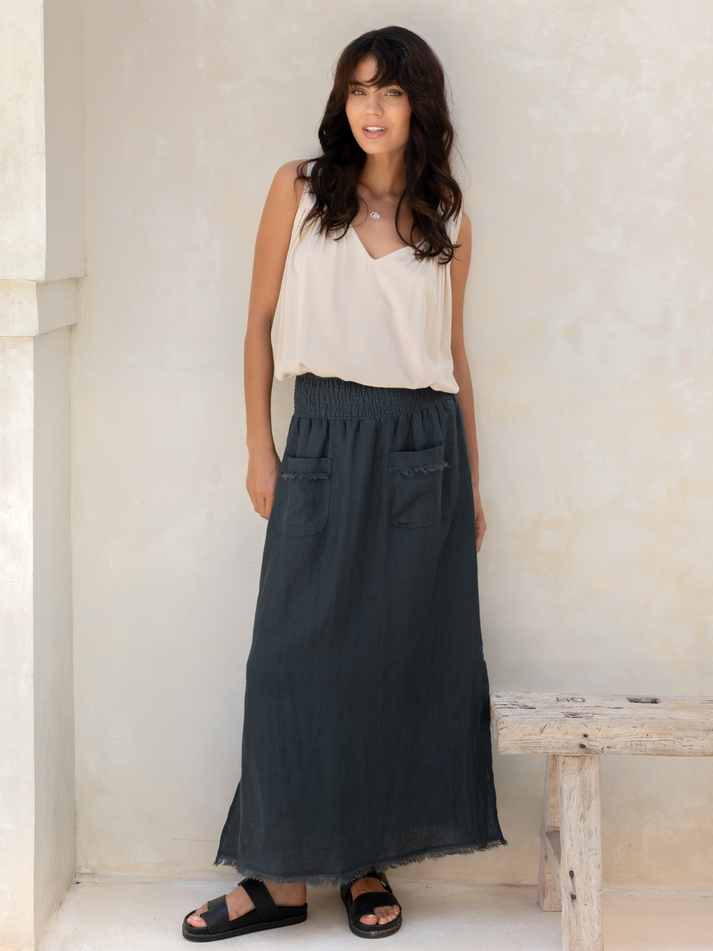 Aurora French Linen Skirt Cinnamon main image 0
