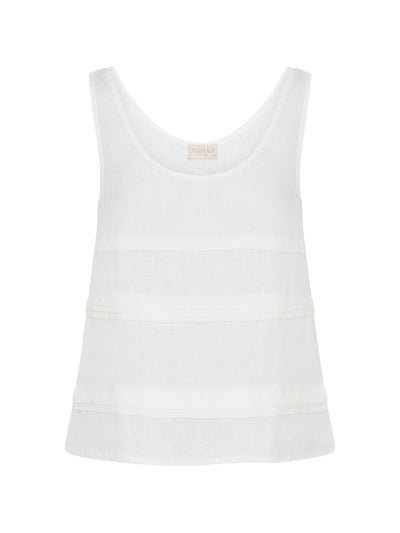 Image features Stella Linen Top in Coconut