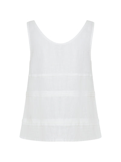 Image features Stella Linen Top in Coconut