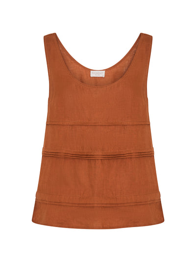 Image features Stella Linen Top in Rust