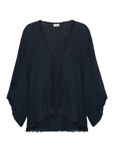 Image features Isla Linen Blend Kimono in Charcoal