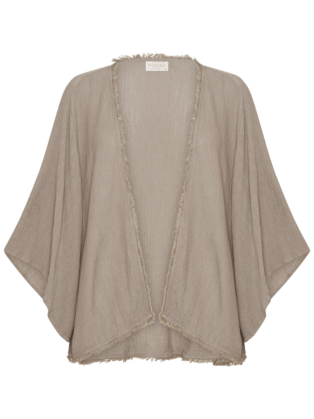 Image features Isla Linen Blend Kimono in Taupe