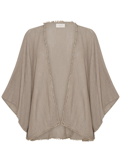 Image features Isla Linen Blend Kimono in Taupe