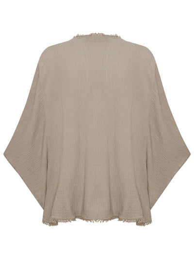 Image features Isla Linen Blend Kimono in Taupe