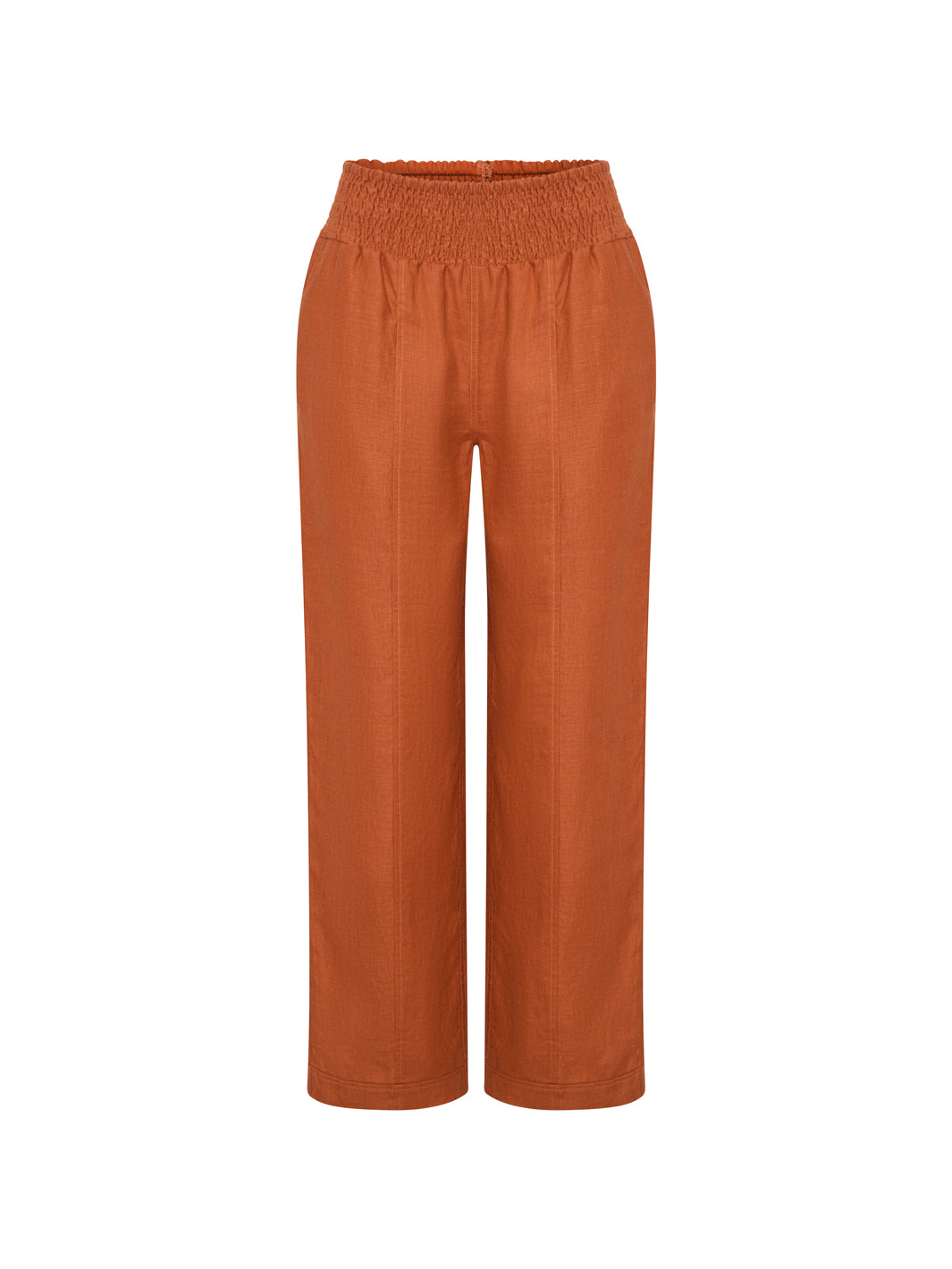 Image features Morrissey Linen Twill Pants in Rust