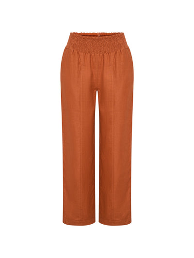 Image features Morrissey Linen Twill Pants in Rust