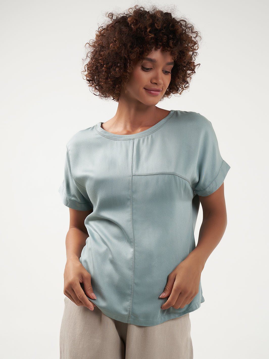 Corfu Bamboo Top Steel Blue