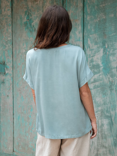 Corfu Bamboo Top Steel Blue