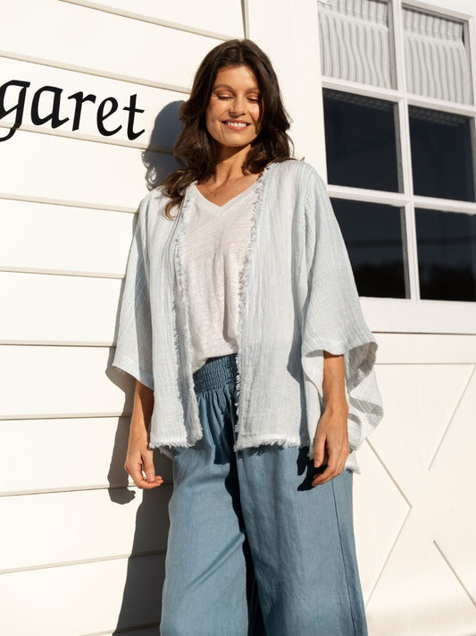 Coastal French Linen Shrug Sea Spray