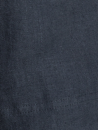 Image features fabric swatches of Dahlia Linen Shorts in Charcoal