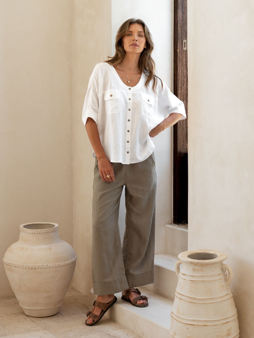 Dune French Linen Shirt White