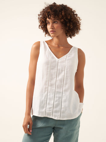 Giana Linen Top White – Nomad the Label